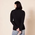 thumbnail image 4 of Suéter de cuello alto de punto cable ligero para mujer (L), 4 of 4