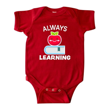 

Inktastic Always Learning with Book and Apple Gift Baby Boy or Baby Girl Bodysuit