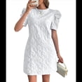 thumbnail image 2 of Vestido Corto Bohemio de Verano con Mangas Abullonadas y Estampado Floral para Mujer, Cintura Alta M, 2 of 7