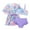 Purple, variant on Girls 3-Piece Swimsuit Floral Ruffle Bikini Set with Cover Up Swimwear Set, Sizes 9M-3T