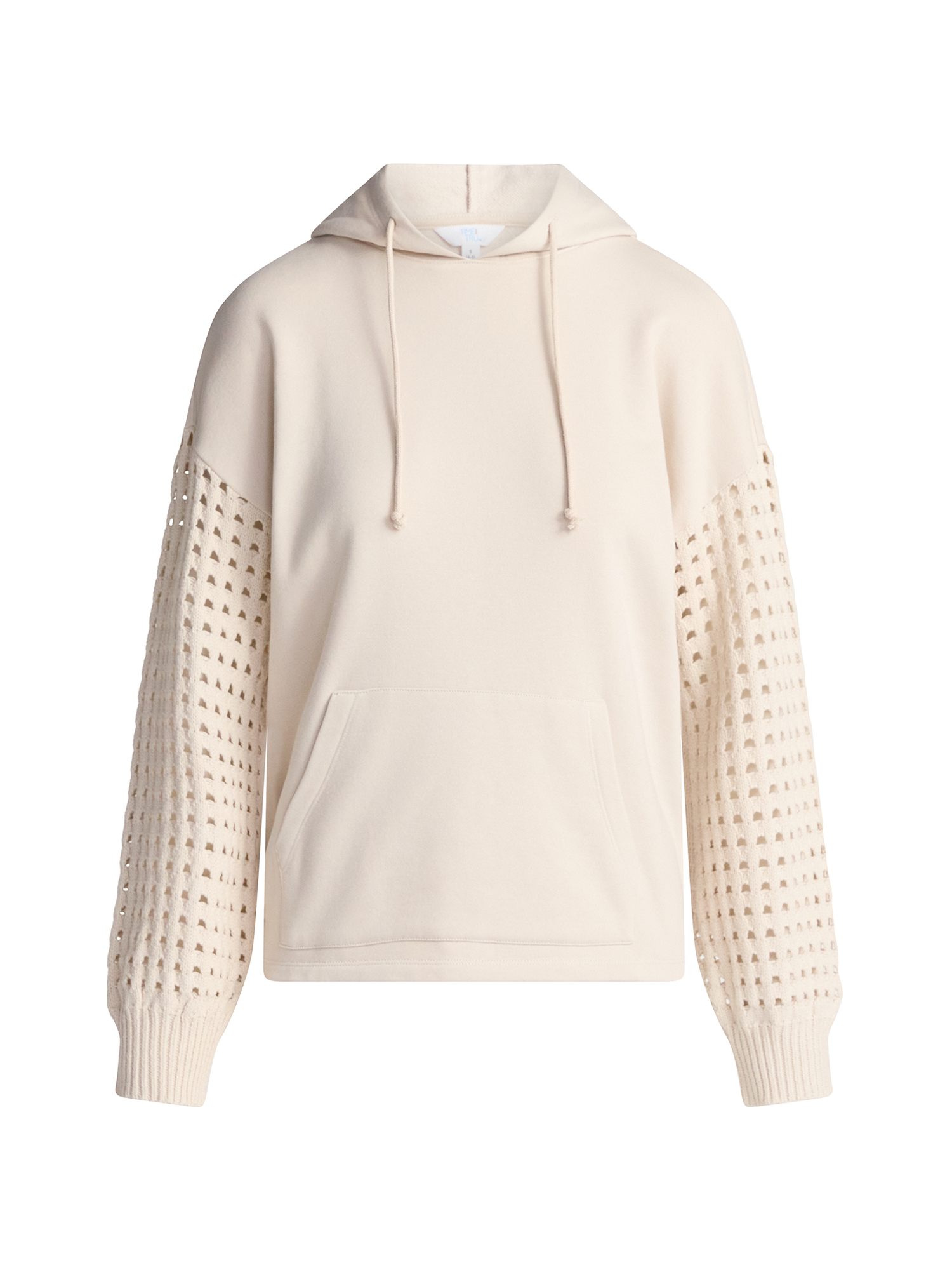 Time and Tru Women's Fleece Hoodie with Crochet Sleeves photo 5