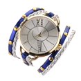 thumbnail image 1 of Reloj de cuarzo de aleación de PU multicapa con cuerda trenzada de moda retro para mujer (azul), 1 of 4