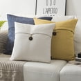 thumbnail image 7 of Phantoscope Farmhouse Series Cotton Blend Decorative Throw Pillow with Single Button, 22" x 22", Light Grey, 1 Pack, 7 of 7