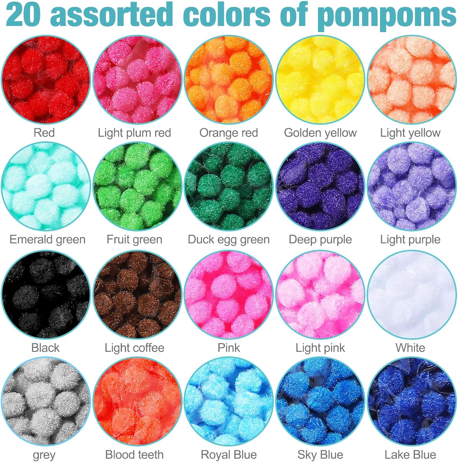10000 Pcs Multicolor Pom Poms for Crafts 1 cm Fuzzy Craft Balls for Family Classroom DIY Creative Christmas Decorations