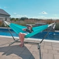 thumbnail image 2 of Vivere Double Sunbrella Hammock with Steel Stand and Carry Bag, 9 Foot, Aruba, 2 of 6