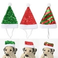 thumbnail image 2 of Pet Santa Hat Christmas Costume Headwear for Dogs Pet Festival Party Props Sequins Santa Cap Headband Pet Accessory, 2 of 8
