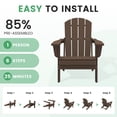 thumbnail image 2 of LOYALICE Outdoor Patio Chair, HDPE Plastic Adirondack Chair, Coffee Brown, 2 of 10
