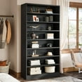 thumbnail image 5 of Fnova 70.87"H Tall Storage Shelf, Modern Freestanding Wooden Bookshelf with 8 Adjustable Shelves, Large Open Bookcase Display Organizer for Living Room, Bedroom, Home Office, Black, 5 of 20