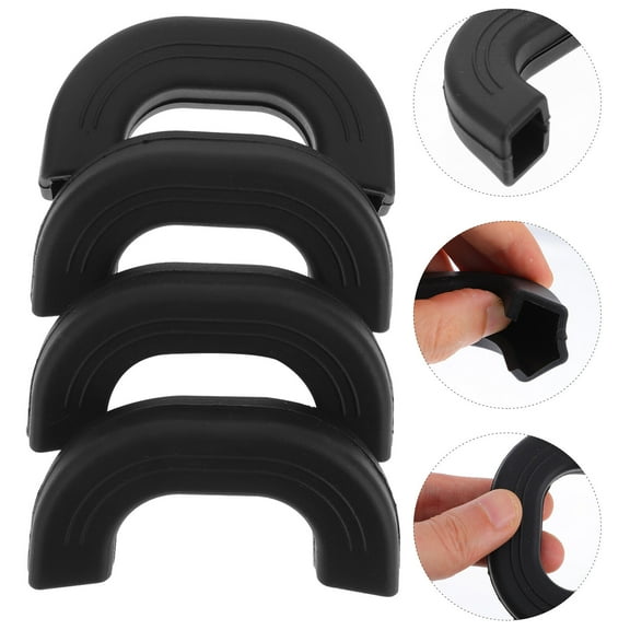 ibasenice 4Pcs Black Silicone Pot Handle Protector Heat Resistant Sleeve for Kitchen Use