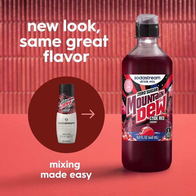 NEW sodastream Mountain Dew Code Red Zero Drink Mix, 14.9oz