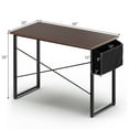 thumbnail image 4 of Topbuy 40" Industrial Computer Desk Study Writing Table with Storage Bag Coffee, 4 of 6