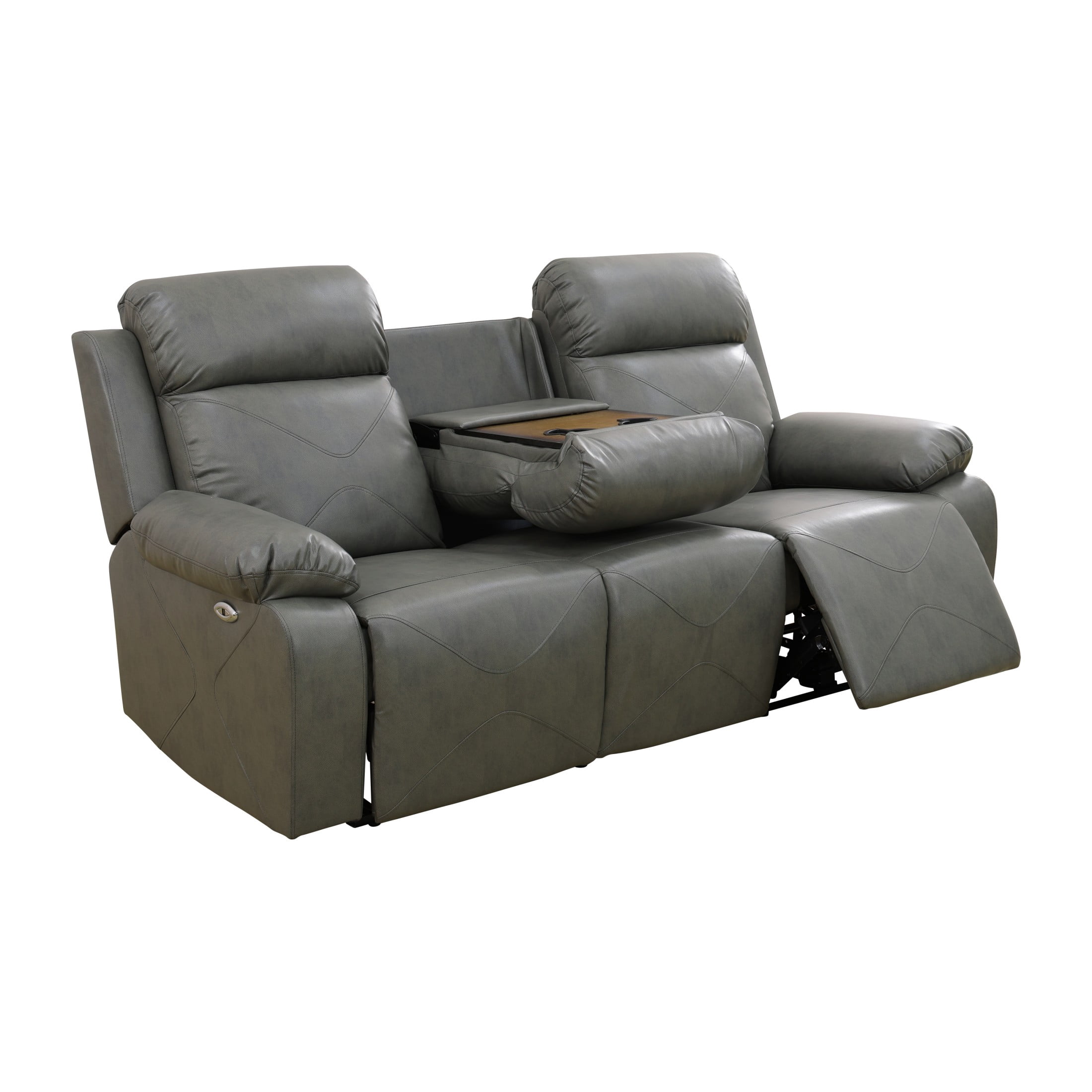 Aukfa 3 Seater Recliner Sofa Chair with Cupholder for Living Room, Home Theater Seating, Gray