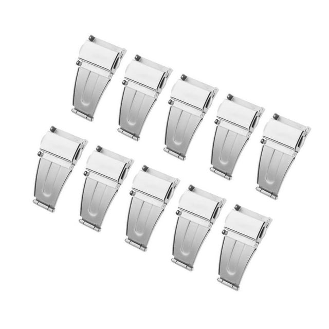 facefd Stainless Steel Single Fold Over Clasp Buckle Insurance Watchband Clasp 18mm