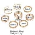 thumbnail image 4 of VERDANVERSE 8Ud Conjunto De Anillos Dorados Vintage En Aleación Para Decorar Y Combinar En Cualquier, 4 of 8