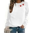 thumbnail image 6 of BLVB Valentines Day Sweatshirt for Women Love Heart Long Sleeve Shirts Casual Crewneck Loose Valentine Pullover Tops Gifts for Ladies, 6 of 7
