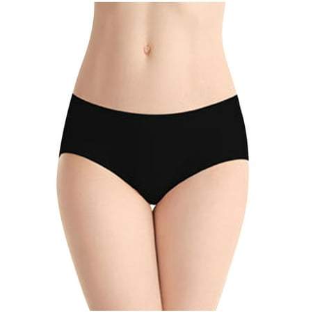 Fashion Women Solid Color Low Waisted Lace Thong Breathable Traceless Pants for Girls Bikini Panties for Women Pregnancy Underwear for Women Black L