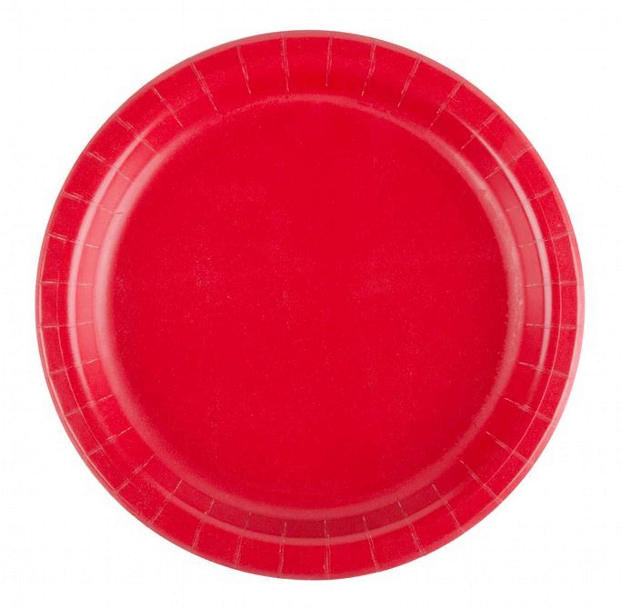 24 Plates 9" Paper Dinner Lunch Plates Wax Coated Red