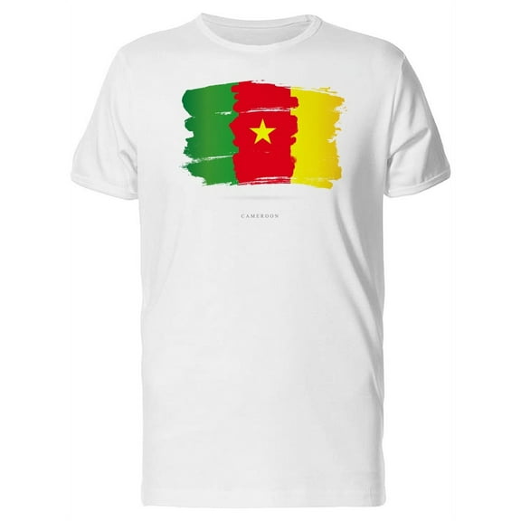 Grunge Watercolor Cameroon Flag T-Shirt Men -Image by Shutterstock, Male Medium