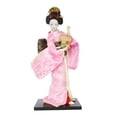 thumbnail image 1 of Figura coleccionable de geisha japonesa de 12 pulgadas, muñeca oriental, estatua artesanal de niña. Rosa, 1 of 9