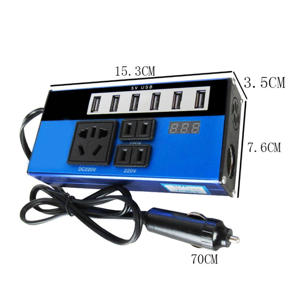 High Power Car Power Inverter 1500W DC12V24V to DC110V220V Converter with 6USB