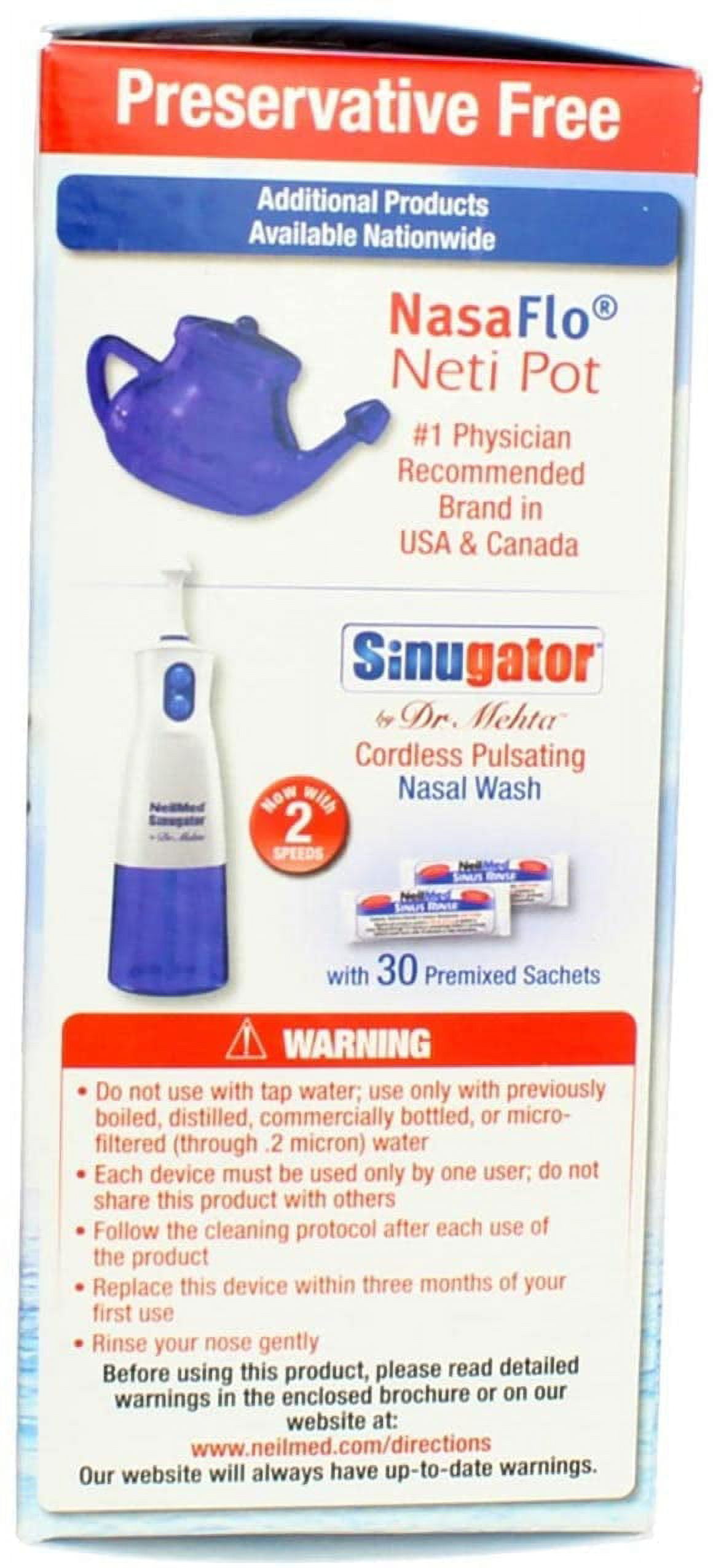 NeilMed Sinus Rinse Premixed Refill Packets 100 Each (Pack of 6)