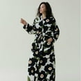 thumbnail image 2 of Unisex Coral Fleece Long Bathrobe – Thickened Winter Couple’s Robe Pajamas, 2 of 7