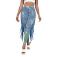thumbnail image 1 of Leggings de yoga con estampado de sirena Pantalones de talle alto con escamas de pez, 1 of 5