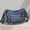 Blue, variant on Unisex Denim Shoulder Bag Retro Multi-Layered Tote Purse & Crossbody, Blue Black