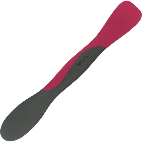 Tovolo Scoop and Spread Mini Dual End Charcoal Gray and Viva Magenta Silicone Sandwich Spreader Tool with Nylon Handle, BPA Free Dishwasher Safe Silicone and Nylon Tool for Spreading and Scooping