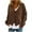 Brown, variant on Women Cardigan Fashion Solid V-Neck Buttons Casual Stretchy Knitted Sweater Outerwear Coats
