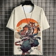 thumbnail image 5 of Camiseta de hombre con diseño de gato samurái japonés, camiseta de verano de moda de manga corta con estampado 3D de dibujos animados, camiseta de anime para hombre, camisetas para hombre, 5 of 5