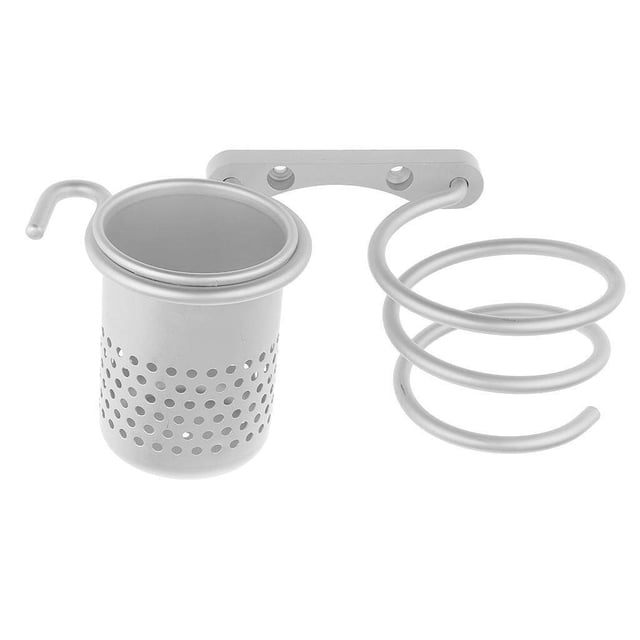 kurtrusly Hair Dryer Blow Stand Holder Wall Mounted Shelf Rack Organizer with Comb Cup