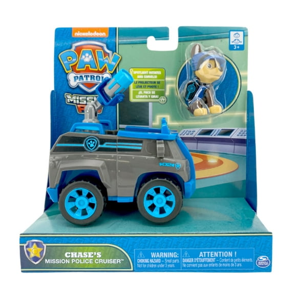 Paw Patrol Poursuite Mission Paw Figure et Véhicule Chasse Mission Police Cruiser