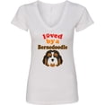 thumbnail image 3 of Inktastic Bernedoodle Dog Lover Women's V-Neck T-Shirt, 3 of 5