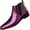 Purple, variant on Men's Patent Leather Low Chunky Heel Chelsea Boots Fashion High Gloss Slip-on Business Dress Oxford Boots for Wedding Prom Party Business Work