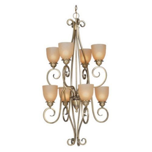 Vaxcel Lighting CH35908 Eight Light Up Lighting Two Tier Chandelier from the Mon
