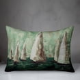thumbnail image 3 of Creative Products Green Painted Sailboats 14x20 Indoor / Outdoor Pillow, 3 of 3