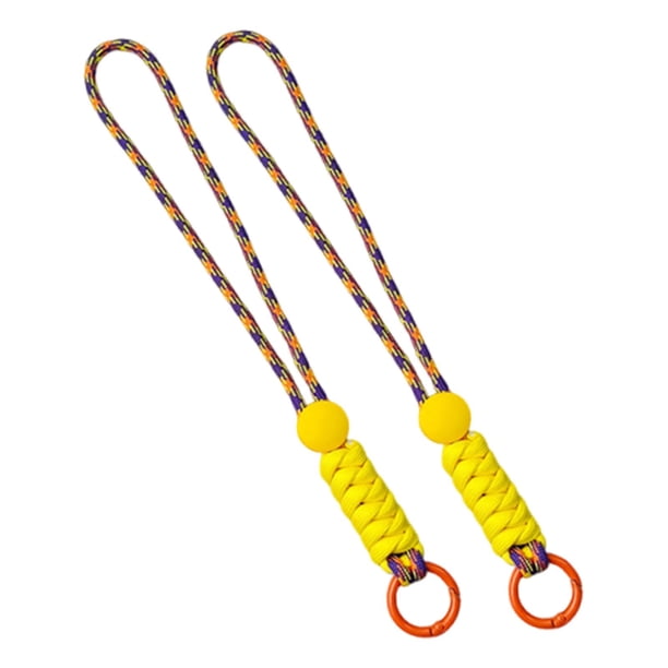 2 correas de muñeca para guantes de esquí, cordón elástico para teléfono, correa de muñeca portátil Amarillo Púrpura