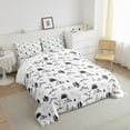 thumbnail image 3 of Manfei Woodland Animal Bear Full Size Comforter Sets,Kawaii Rabbit Bedding Comforter Set,White Gray Bedding Sets For Teens,Luxury Bedroom Decor Reversible,3 Pieces, 3 of 8