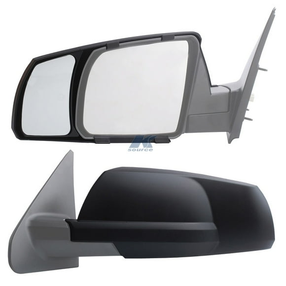 K-Source Exterior Towing Mirror 81300 Snap On; 3-1/2 Inch x 5-1/2 Inch; Extends 3-1/2 Inch; Manual; Without Turn Signal; Without Heated Mirrors; Non Folding; Black; Pair
