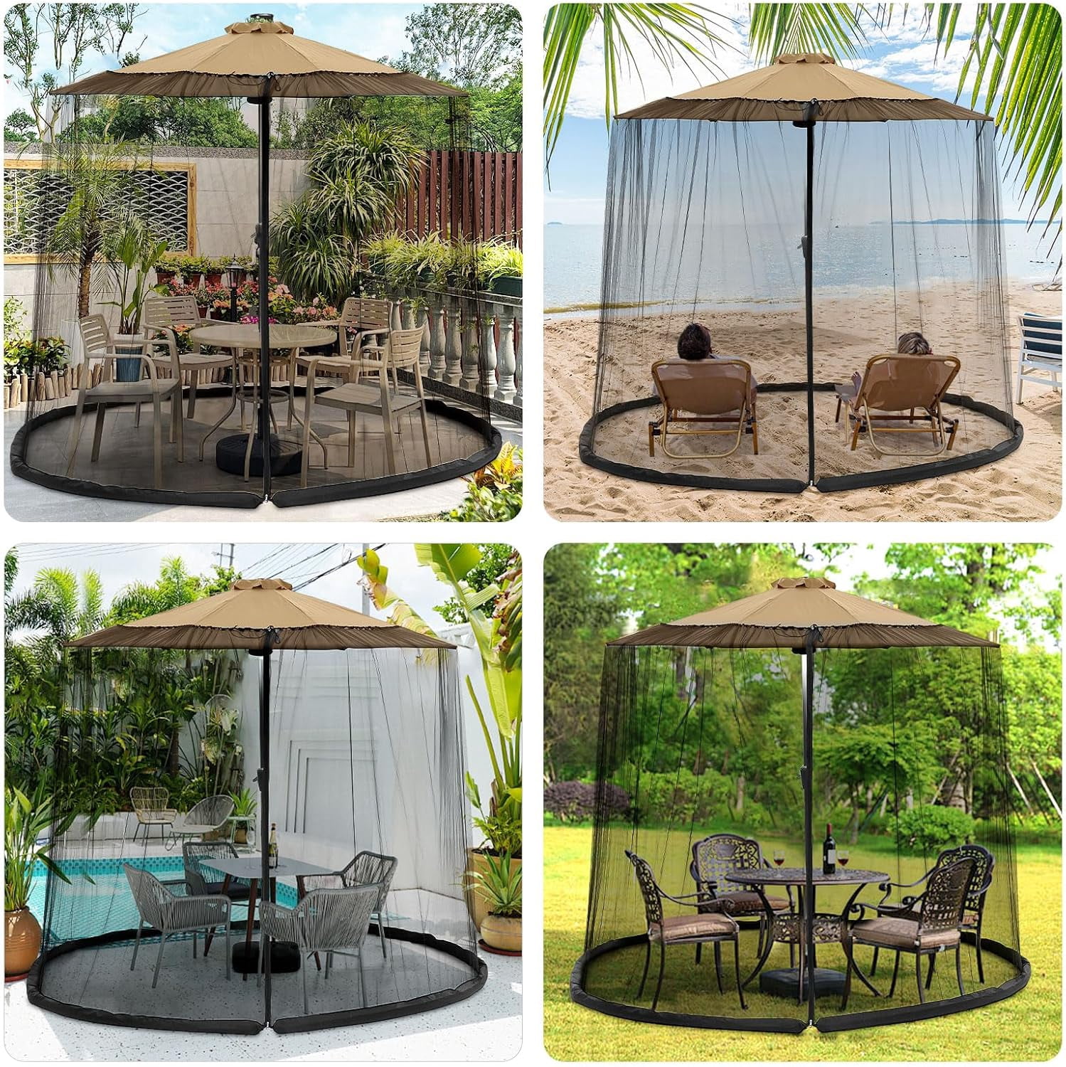 canvas patio umbrella netting 7 to 9-ft Tiimmgaal 9/10 FT Mosquito Net for Outdoors Screen Polyester Hanging Tent(Mosquito Net Only) : Patio, Lawn & Garden perfect for hot summer days Tangkula 9/10FT Patio Umbrella Screen,