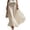 *Beige^, variant on Women's Plaid Print High Waisted Pleated Chiffon Maxi Skirt,Elegant Flowy Casual Long Skirt Khaki^,Women's Plus M