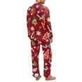 thumbnail image 2 of Yuyamidu Reindeer Men Pjs Sets Long Sleeve Lounge Wear 2 Pieces Xmas Tree Button Down Pajamas Top and Pants with Pockets Fall Spring Winter Clothing Christmas Sleepwear Size S, 2 of 6