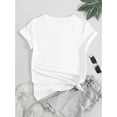 thumbnail image 3 of Women's OMG! My Glob! Graphic T-Shirt - Playful Cloud & Stars Print, Soft Stretch Round Neck Short Sleeve Tee, Casual Summer Top for Casual Attire, Ladies T Shirts, Machine Washable Shirt, Fun Pr, 3 of 6