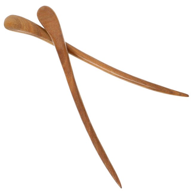 2pcs Vintage Simple Wooden Hair Chopsticks Hair Decor Hairpin Hair Clip Hair Stick for Women Girls (Pattern 6007)