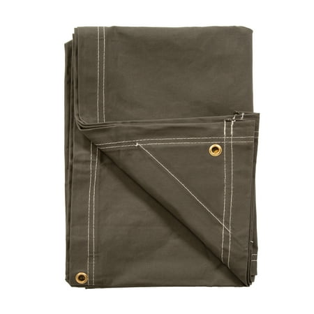 UPC: 0011319139787 | Stansport S-68 Olive Drab Green Heavy-Duty Canvas Tarp (6 Feet X 8 Feet)