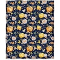 thumbnail image 5 of Pumpkin Blanket Leaves Print on Blue Background Gifts for Women Kids Girls Home Bedroom Living Room Decor Soft Cozy Lightweight Fall Harvest Thanksgiving Halloween Throw Blankets 60"x80", 5 of 6