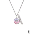 thumbnail image 2 of Delight Jewelry Silvertone Domed Multi Color CDA Silvertone Forever Bar Charm Necklace, 23", 2 of 4