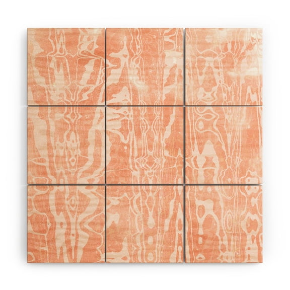 Society6 SunshineCanteen Electric Avenue Peach Wood Wall Mural 3' x 3'