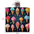 thumbnail image 2 of Ice Cream Canvas Picnic Mat Waterproof Beach Blanket Sandproof Outdoor Camping Rug Foldable Compact Lightweight Portable Mat for Travel Hiking Park Grass 60"x80", 2 of 6